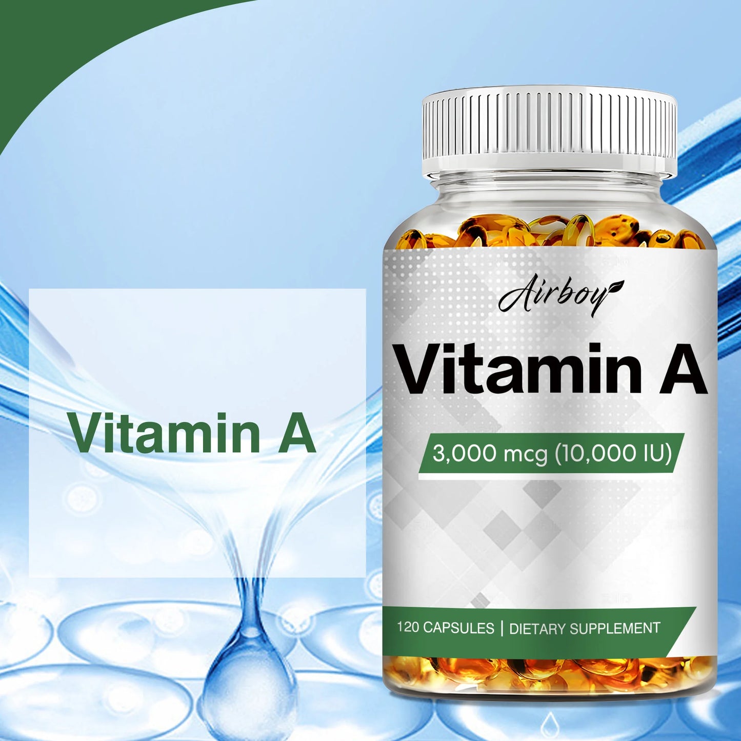 Vitamin A 3000mcg - Improve Vision, Resist Fatigue Improve Eyes Clarity Promote Growth and Development - 120 Capsules