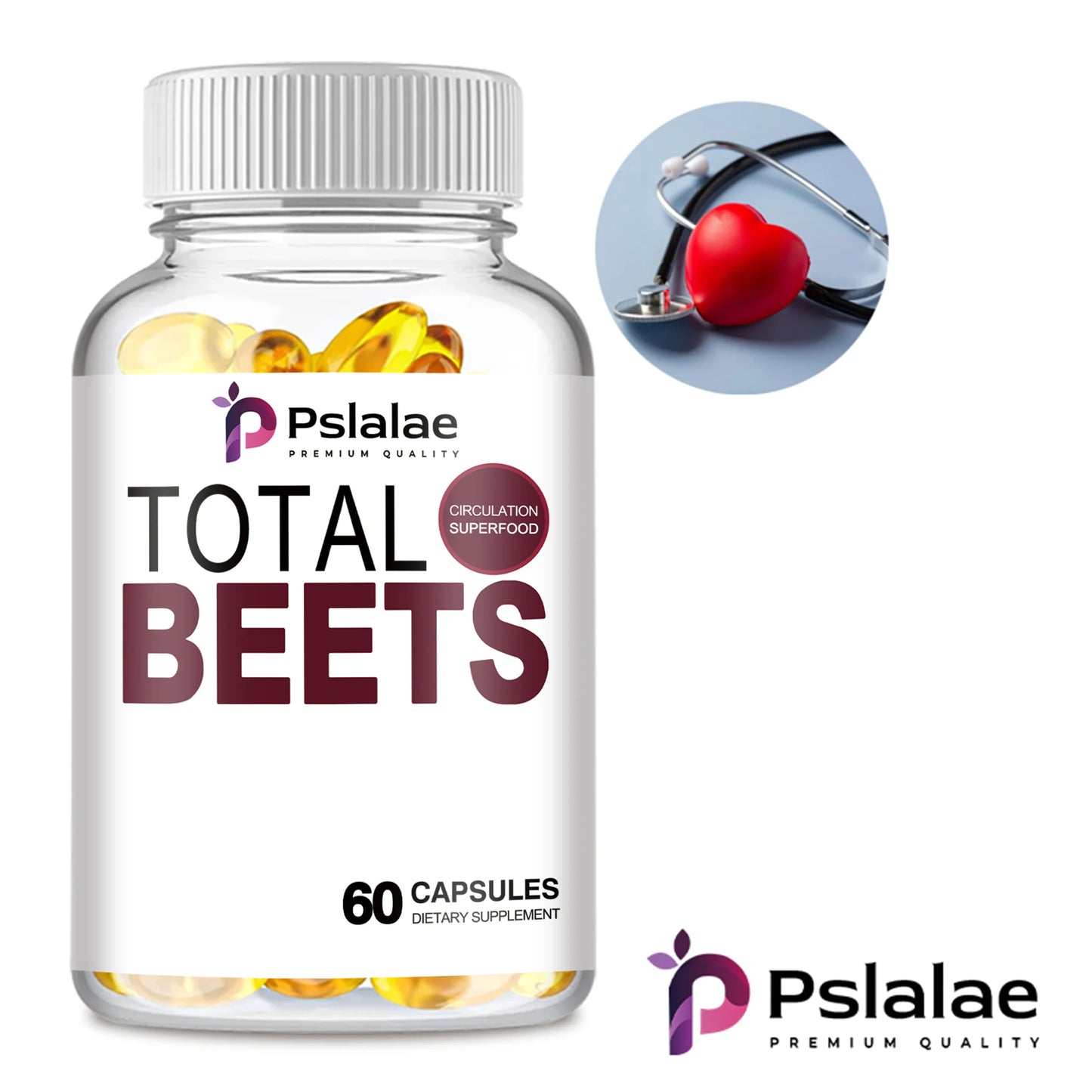 Total Beet Capsules - Supports Heart Health, Circulation, Immune System and Digestive System - 60 Capsules