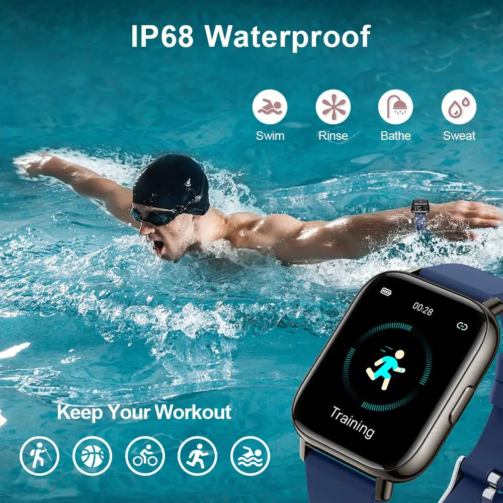 Jxrev Smart Watch, Fitness Tracker Watch for Men Women, 1.69'' Touch Smartwatch Fitness Watch with Ultra Thin Watch.