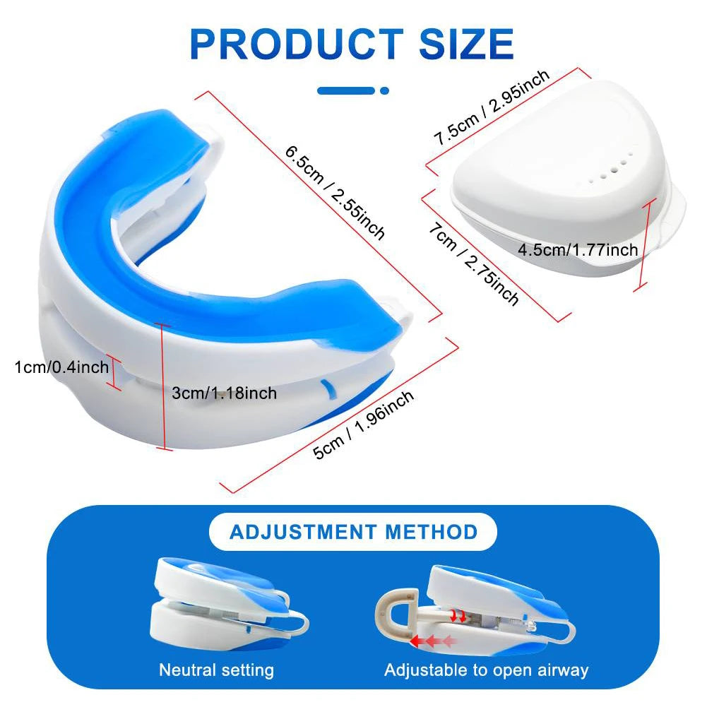 Anti-Snoring Mouthpiece Anti-Snoring Device Night Time Teeth Mouthguard Adjustable Sleeping Mouth Guard for Bruxism Stop Snoring