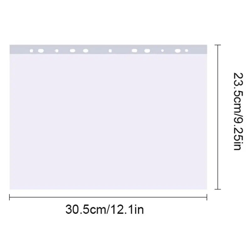 100pcs A4 Sheet Protectors 11holes Transparent Plastic Bag Paper Organizer Document Bag Clear File Bag For Loose Leaf Documents