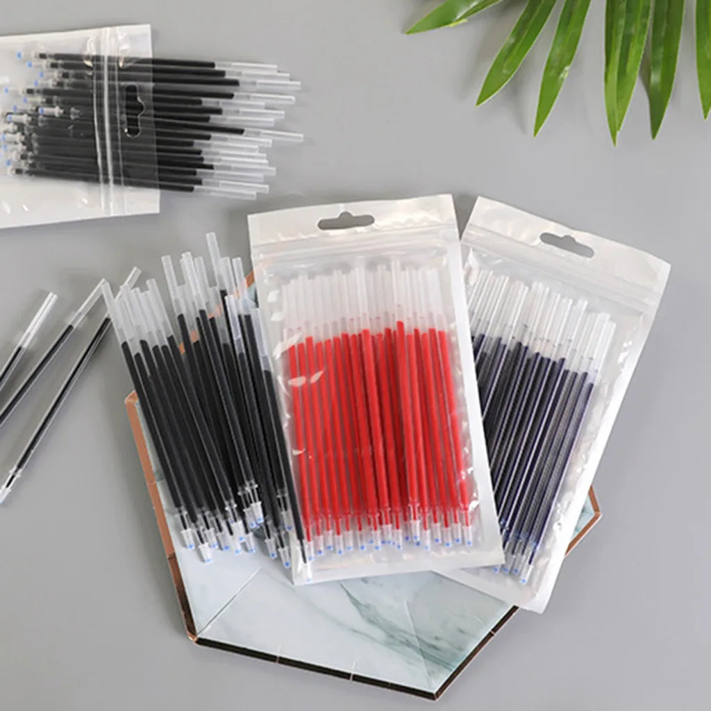 20 Pcs/Set Office Signature Shool Gel Pen Refill Rod Magic Erasable Pen Refill Accessories 0.5mm Red Black Ink Writing Tools