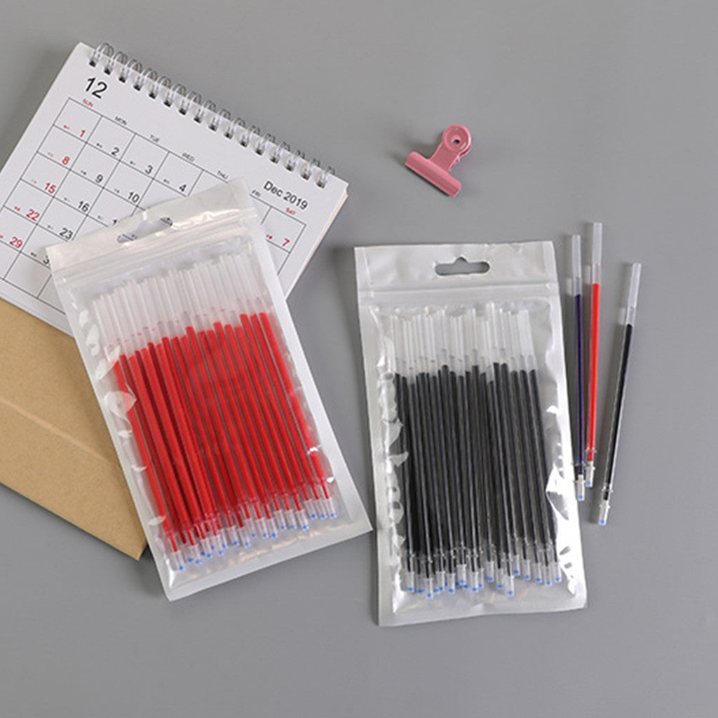 20 Pcs/Set Office Signature Shool Gel Pen Refill Rod Magic Erasable Pen Refill Accessories 0.5mm Red Black Ink Writing Tools