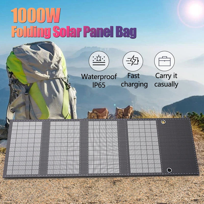 200-300W Solar Panel Folding Bag USB+DC Output Solar Charger Portable Foldable Solar Charging Device for Outdoor Power Supply