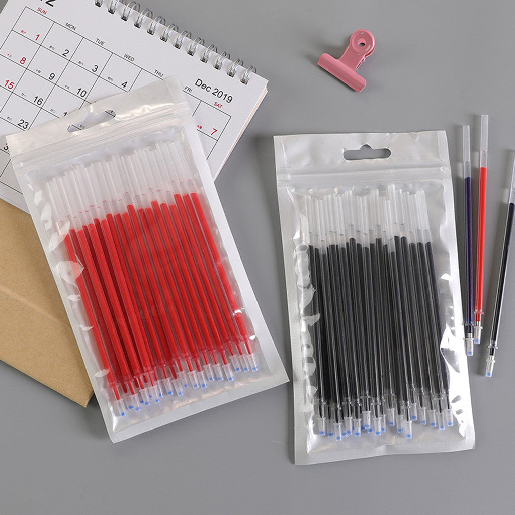20 Pcs/Set Office Signature Shool Gel Pen Refill Rod Magic Erasable Pen Refill Accessories 0.5mm Red Black Ink Writing Tools