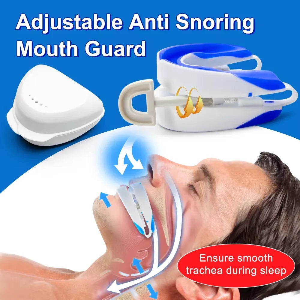 Anti-Snoring Mouthpiece Anti-Snoring Device Night Time Teeth Mouthguard Adjustable Sleeping Mouth Guard for Bruxism Stop Snoring