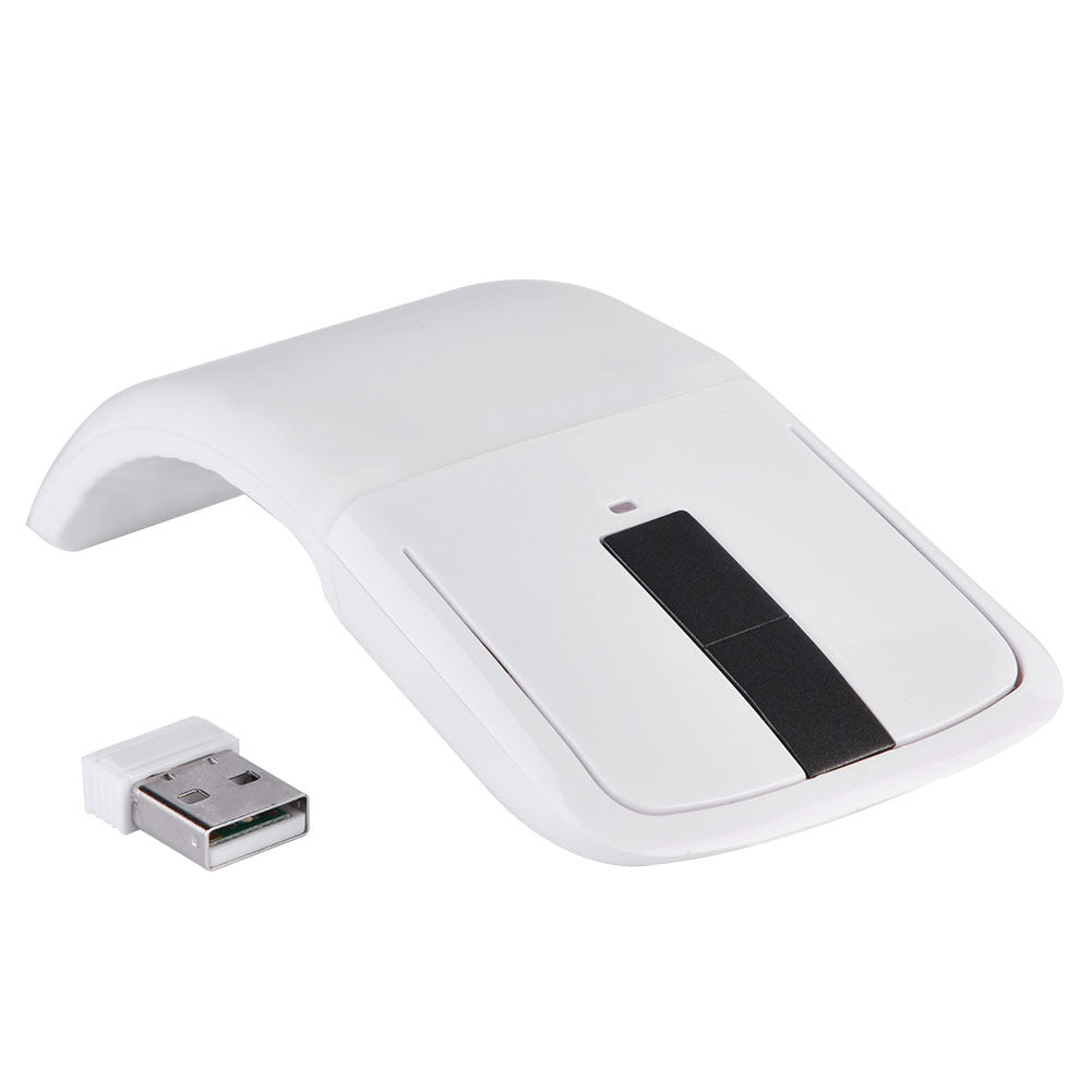 2.4GHz Foldable Wireless Arc Touch Mouse Mice USB Receiver For pc NoteBook Smart TV White