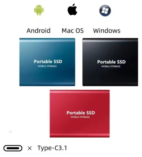 16TB External USB 3.0 Type C 2025 External Hard Drive Portable SSD